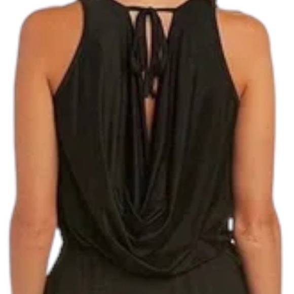 Trina Turk Dress Black Medium Drape-Back Jersey Open Drape Back Viscose NWOT - Picture 9 of 13